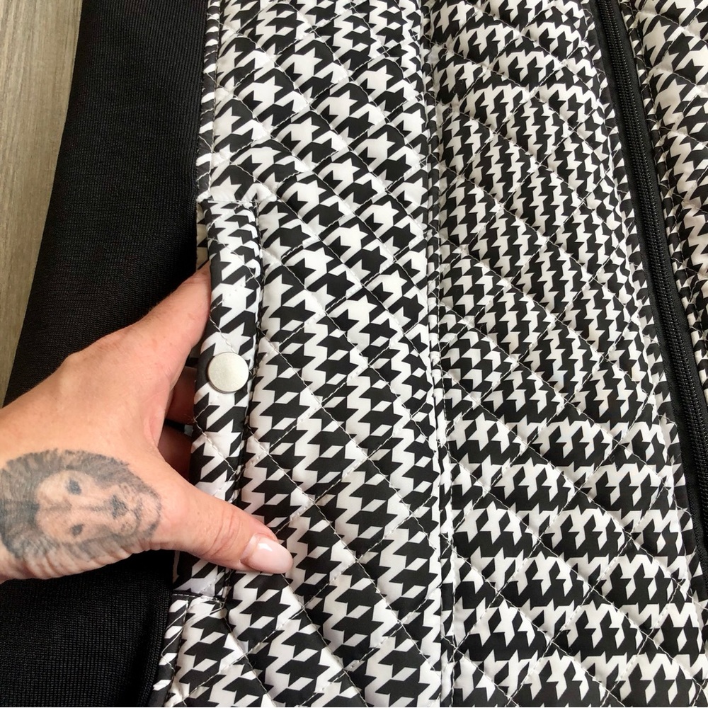 Kim Rogers Houndstooth Zip Up Vest Womens Large Outerwear Stretch - Picture 5 of 9